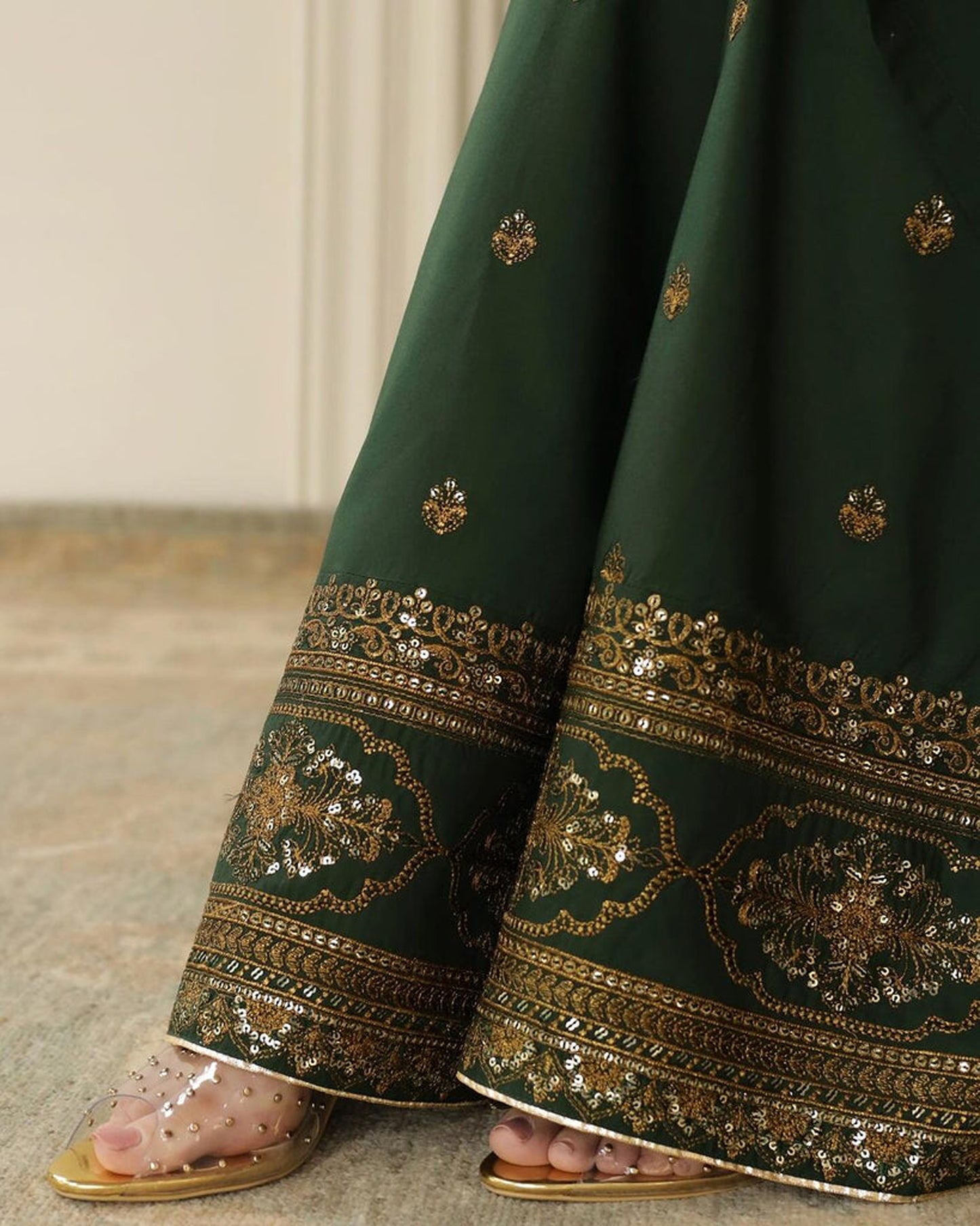 The Bottle Green | Embroidered Eid Collection