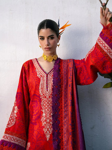 Premium Red Color Dress for Womens in Pakistan in Lawn Fabric with Beautiful Embroidery