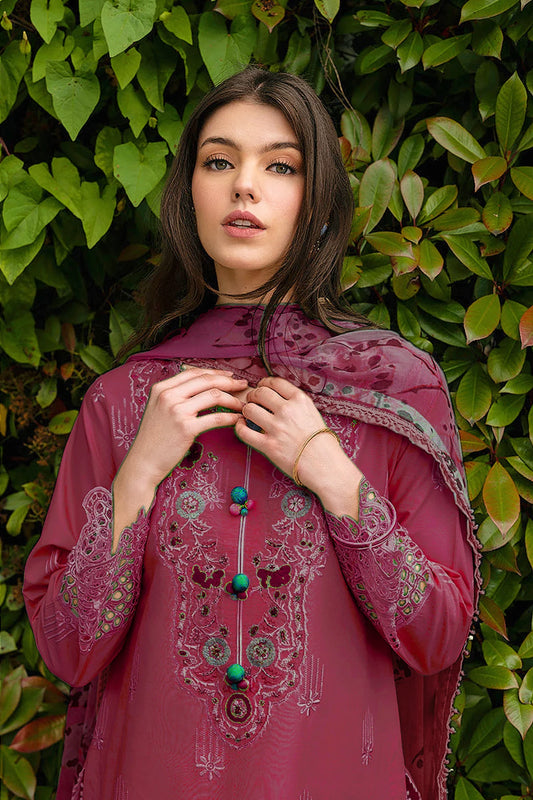 Tea Pink 3-Piece Embroidered Lawn Dress Desifgn for Summer Collection 2026