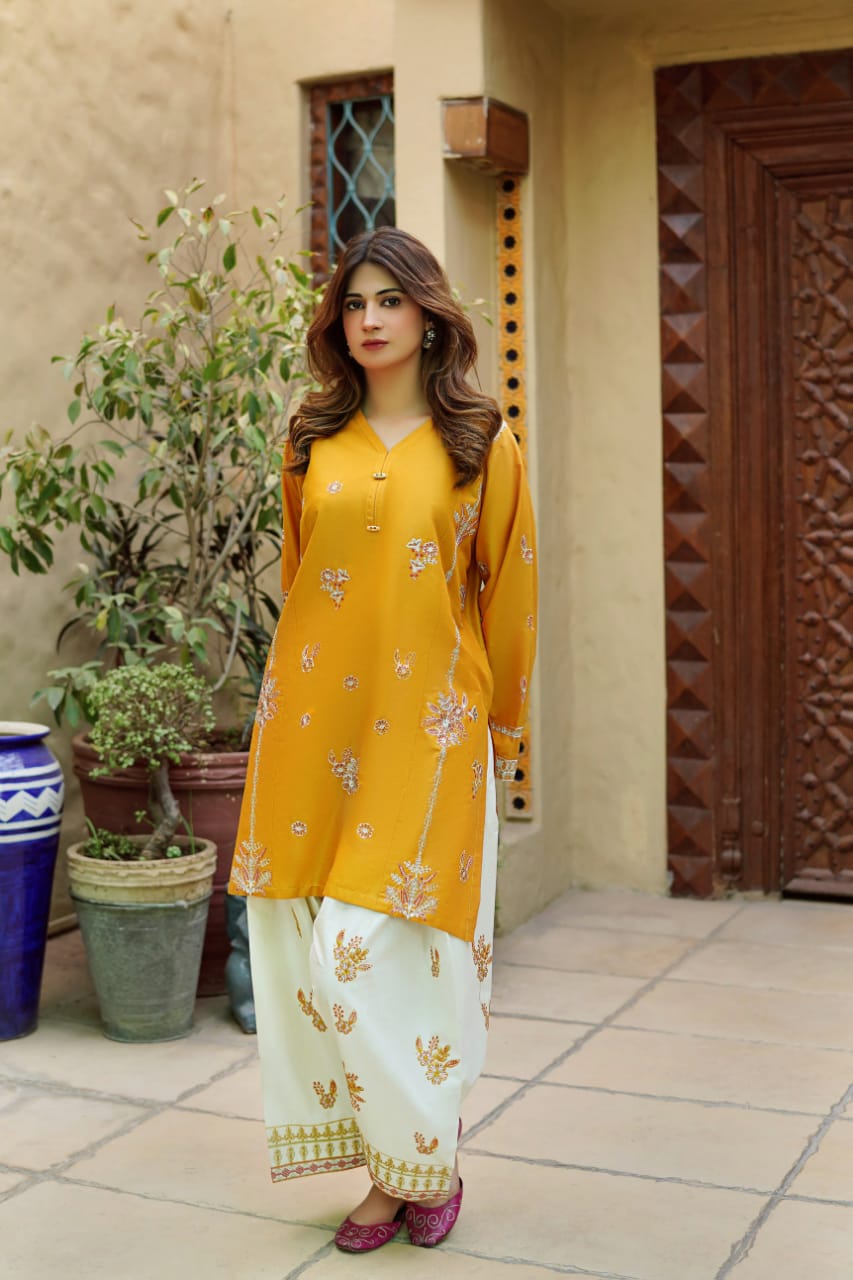 2 Piece Unstiched Embroidery Dhanak