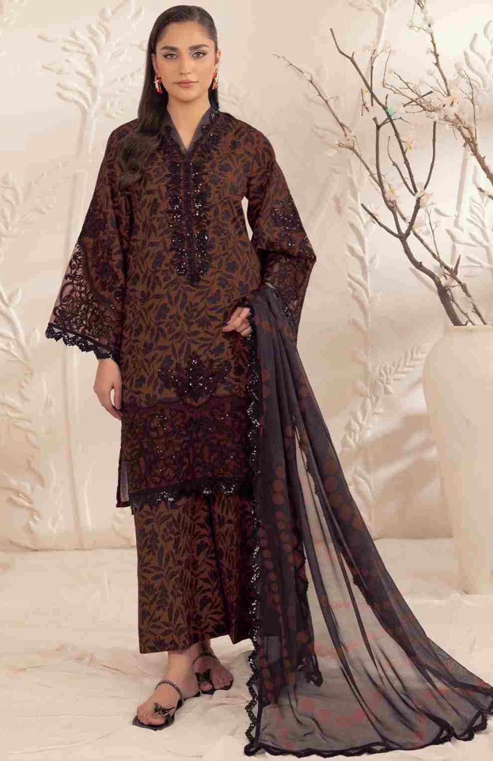 3 Piece Unstiched Embroidery Dhanak