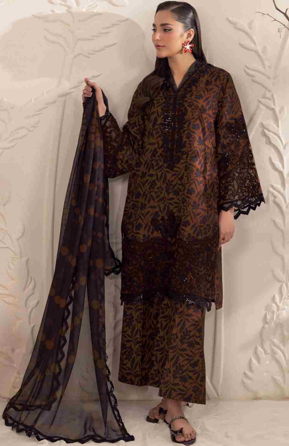 3 Piece Unstiched Embroidery Dhanak