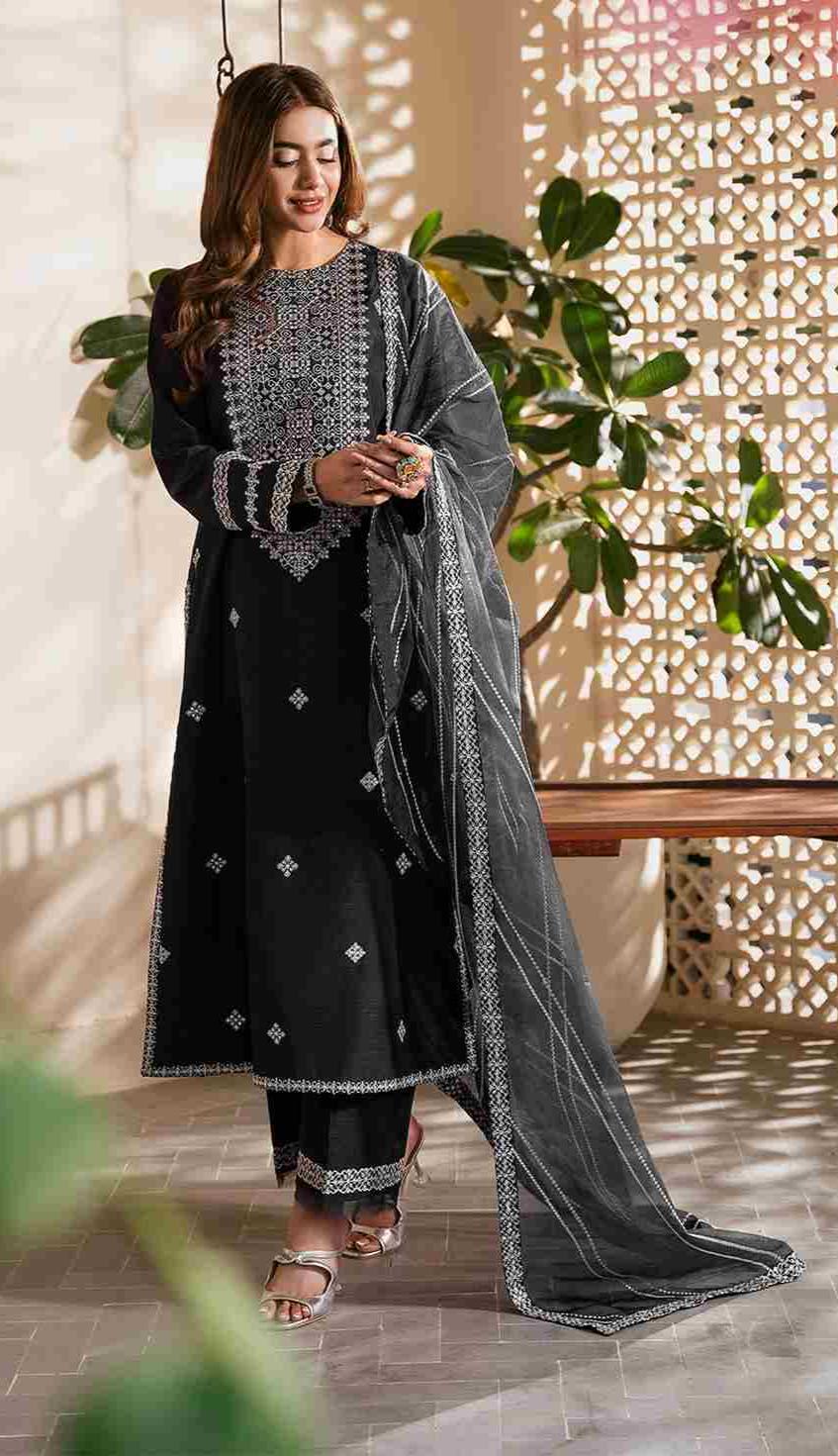 3 Piece Unstiched Embroidery Dhanak