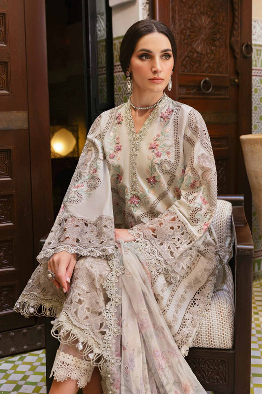 3-Piece Embroidered brown Color with Premium Chiffon Printed Dupatta