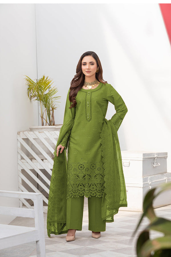 DIARA | CHIKANKARI DHANAK | Unstitch | 3PC | SI - F - 50