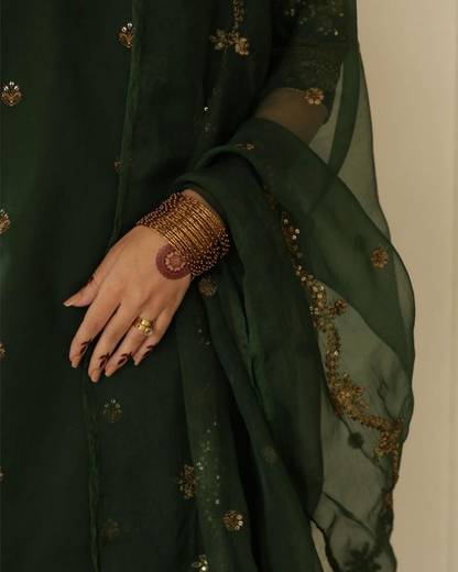 The Bottle Green | Embroidered Eid Collection