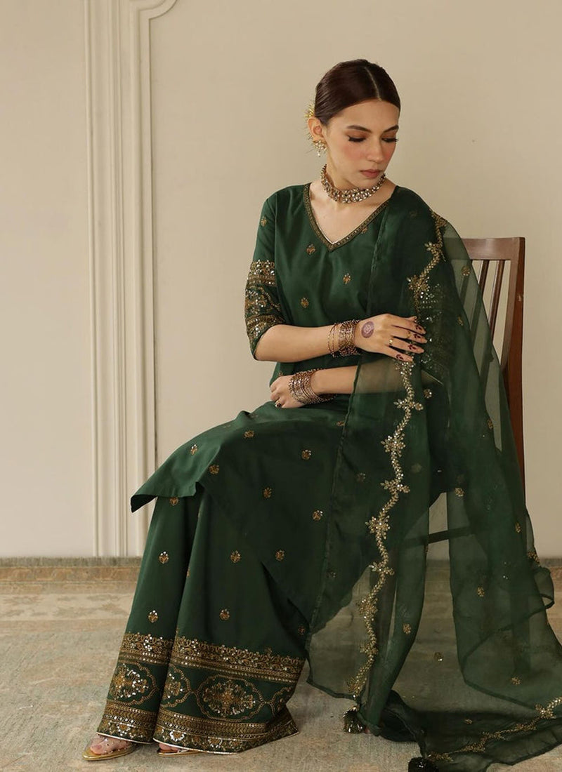 The Bottle Green | Embroidered Eid Collection