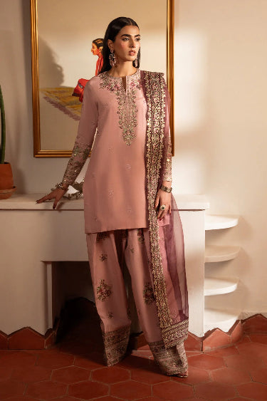 Lilac Embroideed Lawn Dress with Premium and Luxury Look