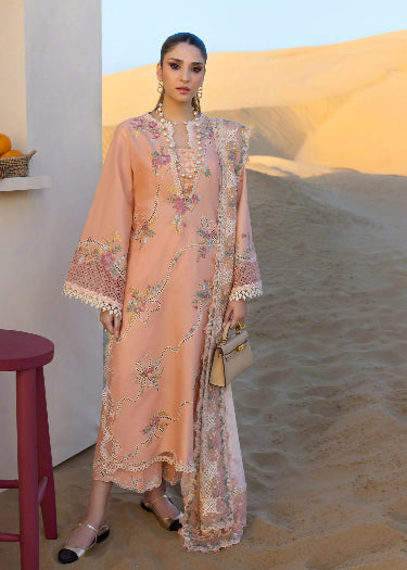Premium Embroidered Lawn Dress with Slub Munaar Dupatta
