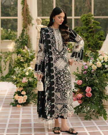 3-Piece Embroidered Lawn Dress with Premium Khadi Net Dupatta