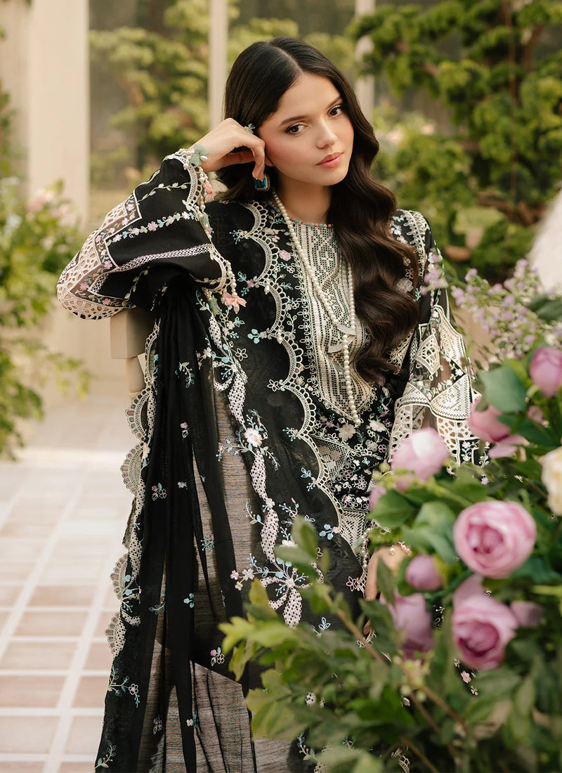 3-Piece Embroidered Lawn Dress with Premium Khadi Net Dupatta