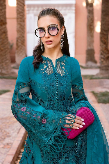 Peach Color Lawn Dress with Premium Embroidery in Chikkan kaari Work