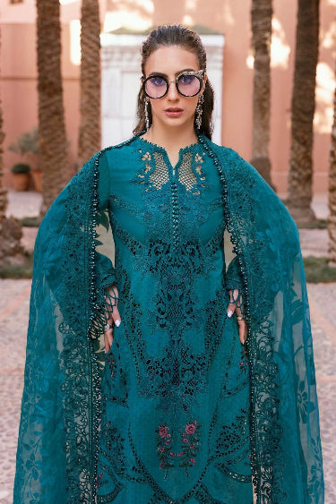 Peach Color Lawn Dress with Premium Embroidery in Chikkan kaari Work