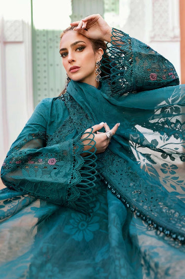 Peach Color Lawn Dress with Premium Embroidery in Chikkan kaari Work