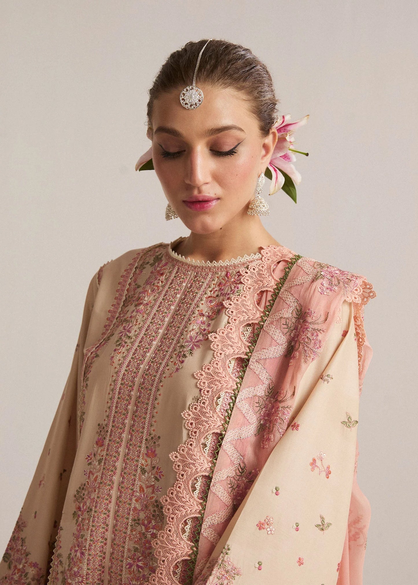 Premium Lawn Embroidered Dress Design with Premium Khadi net Dupatta for Summer Collection 2026