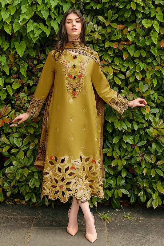 Leave Yellow 3-Piece Embroidered Lawn Dress Desifgn for Summer Collection 2026