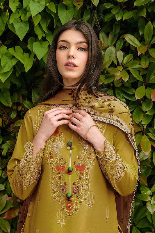 Leave Yellow 3-Piece Embroidered Lawn Dress Desifgn for Summer Collection 2026