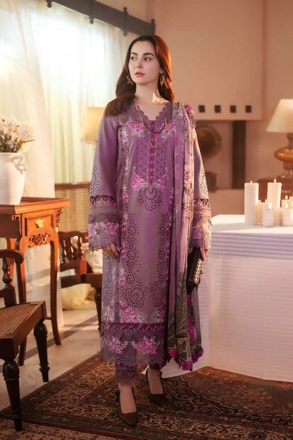 Pruple Color Dress in Lawn Fabric