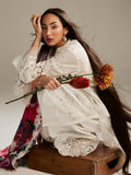 3-Piece Embroidered Lawn White Dress with Bamber Chiffon Dupatta