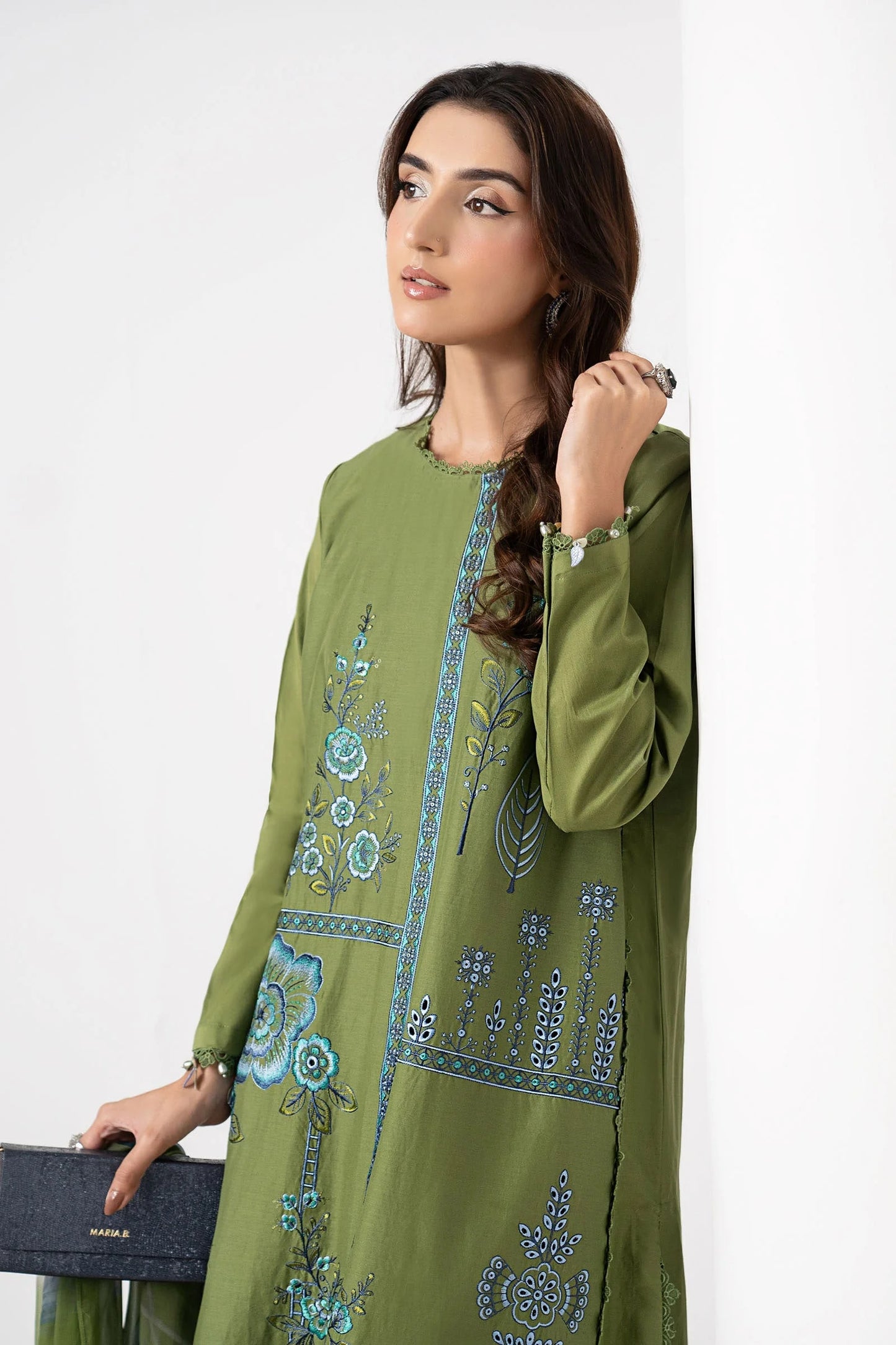 Embroidered Lawn Dress with Printed Chiffon Dupatta