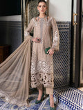 3-Piece Embroidered Brown Earth Tone Lawn Outfit with Premium Chiffon Dupatta