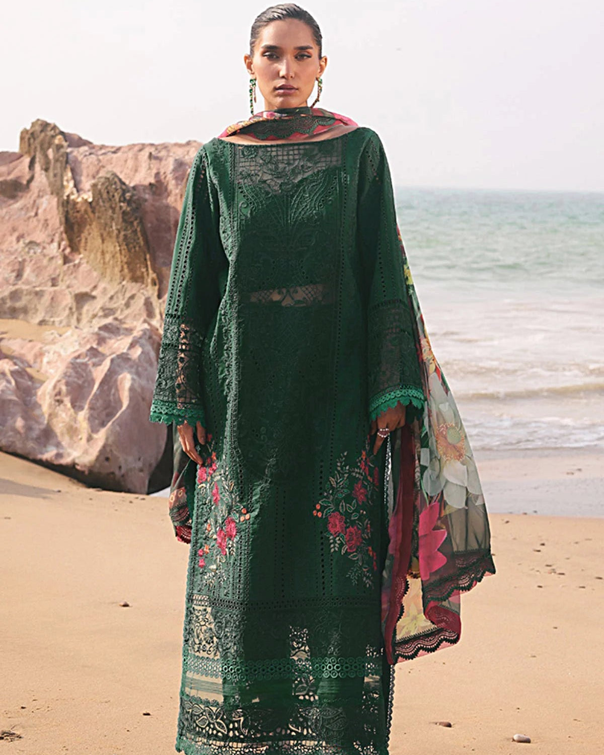 The Rich Bottle Green | Unstitched Eid Collection