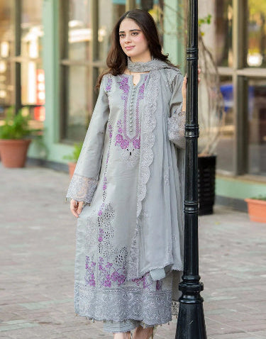 cool toned Gray Color with Beautiful elegant embroidery for Eid Collection 2026 