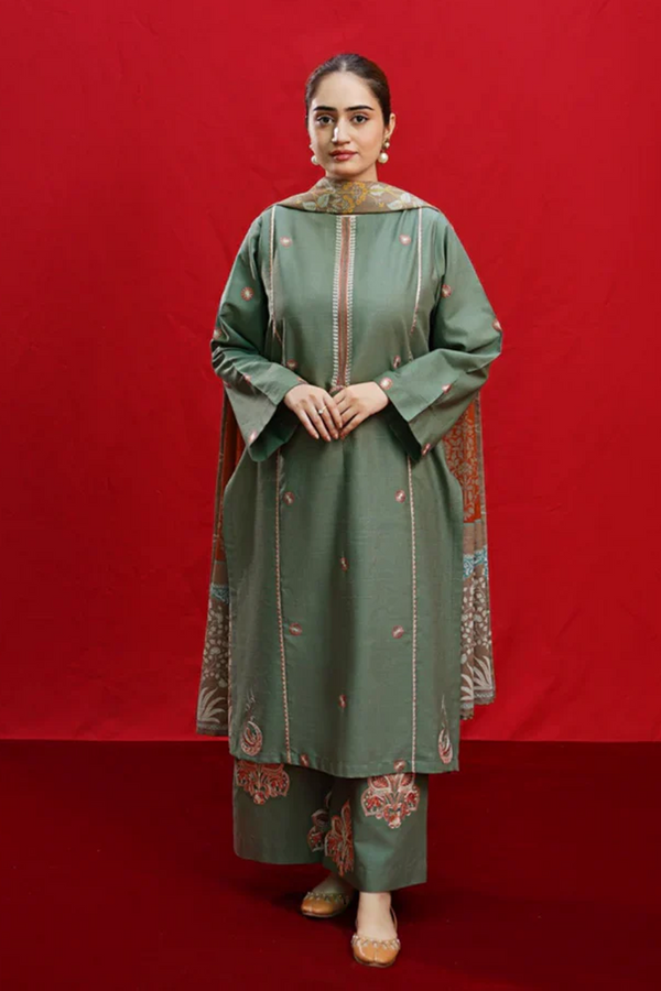 EMBROIDERED LAWN | UNSTITCH | 3PC | SI - F - 6013
