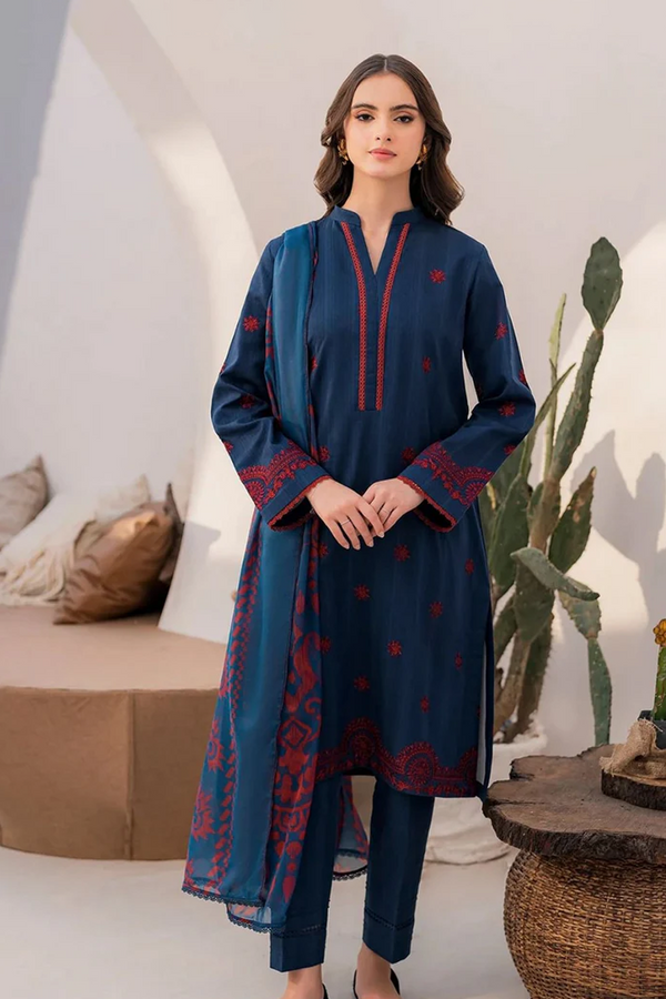 EMBROIDERED LAWN | UNSTITCH | 3PC | SI - F - 6010