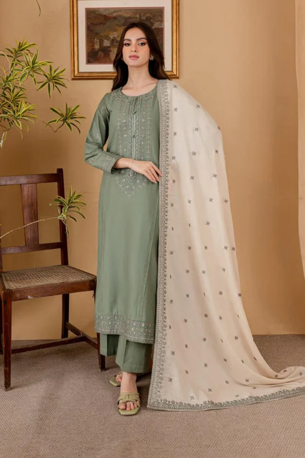 EMBROIDERED LAWN | 3PC | SI - F - 6020 - PISTA