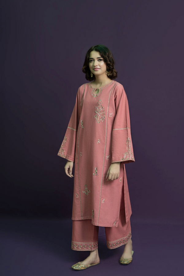 URGE PRET | DHANAK | Embroidery | Unstitch | 2PC | TP - F - 2006 - Pink
