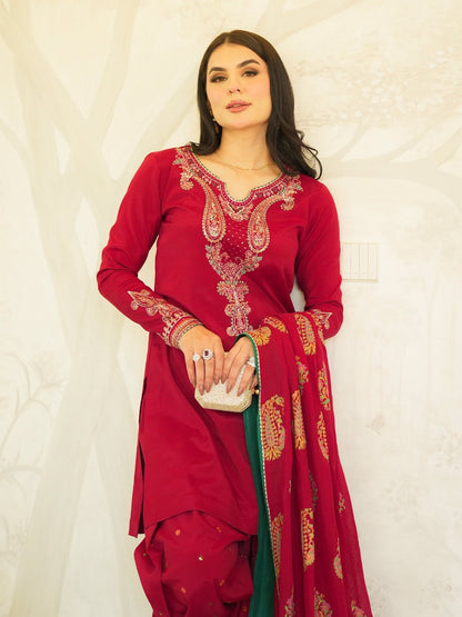 3 Piece Unstiched Embroidery Dhanak