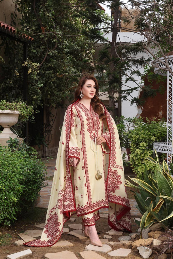 3 Piece Unstiched Embroidery Dhanak