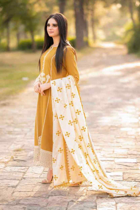 3 Piece Unstiched Embroidery Dhanak