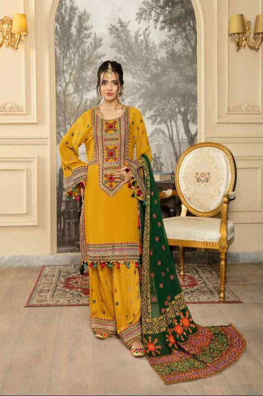 3 Piece Unstiched Embroidery Dhanak