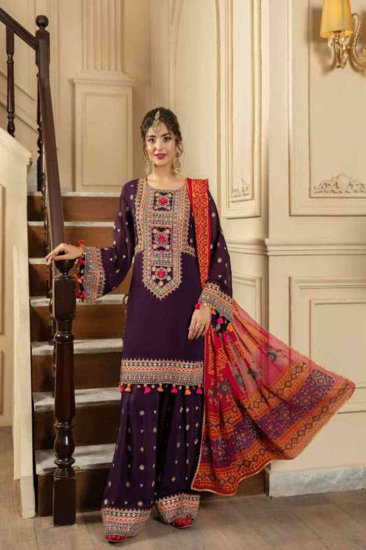 3 Piece Unstiched Embroidery Dhanak