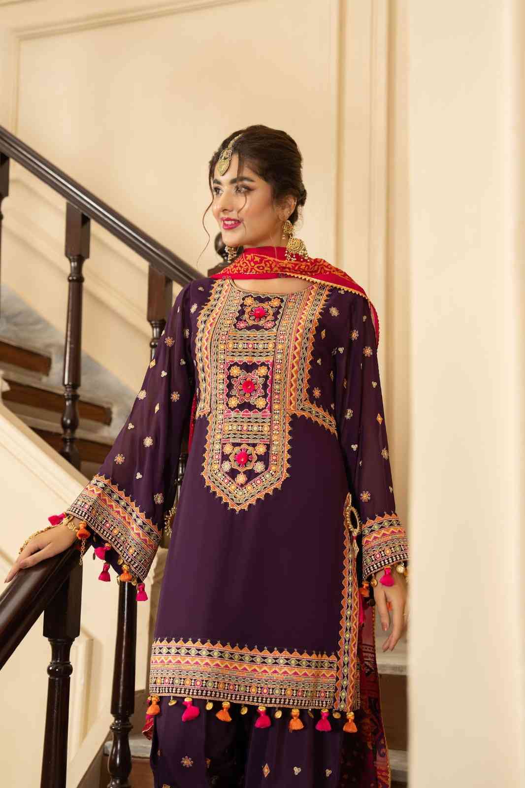 3 Piece Unstiched Embroidery Dhanak