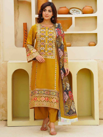 3 Piece Unstiched Embroidery Dhanak