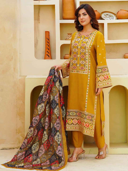 3 Piece Unstiched Embroidery Dhanak