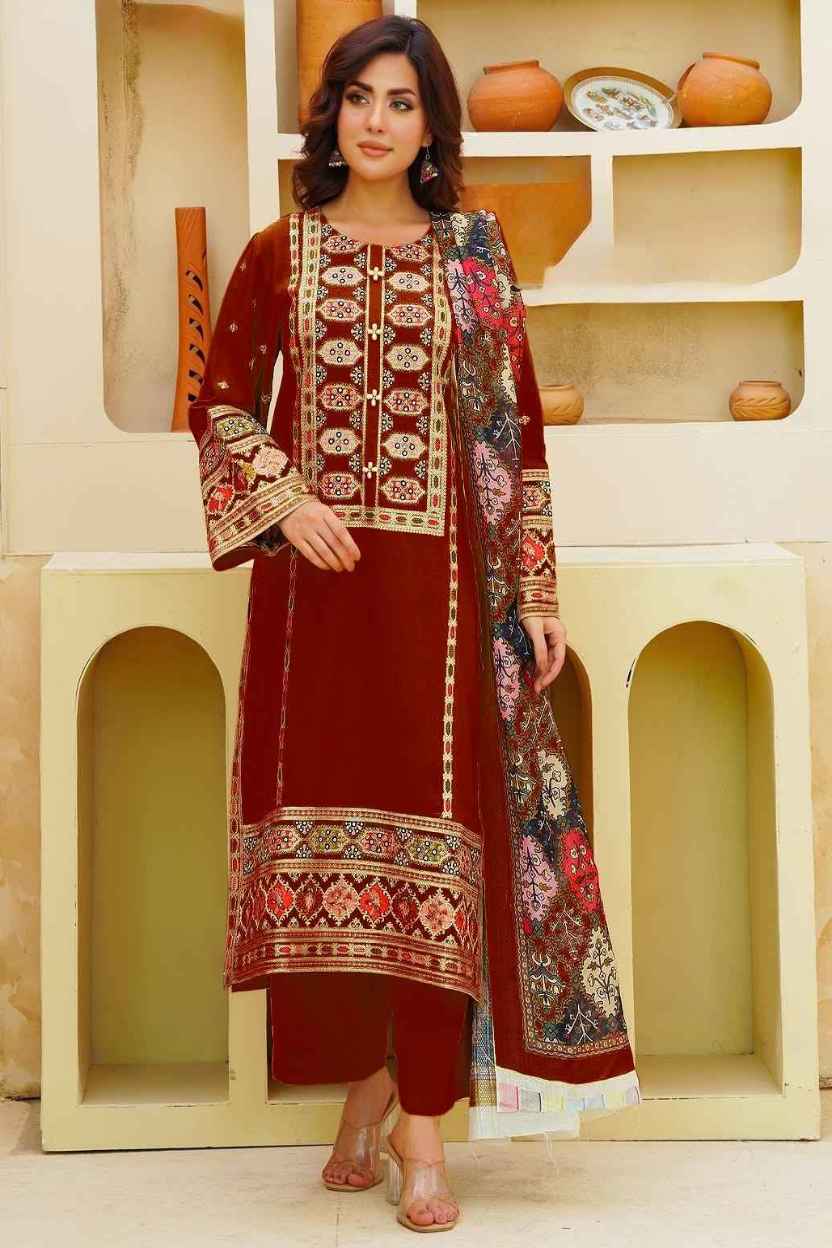3 Piece Unstiched Embroidery Dhanak