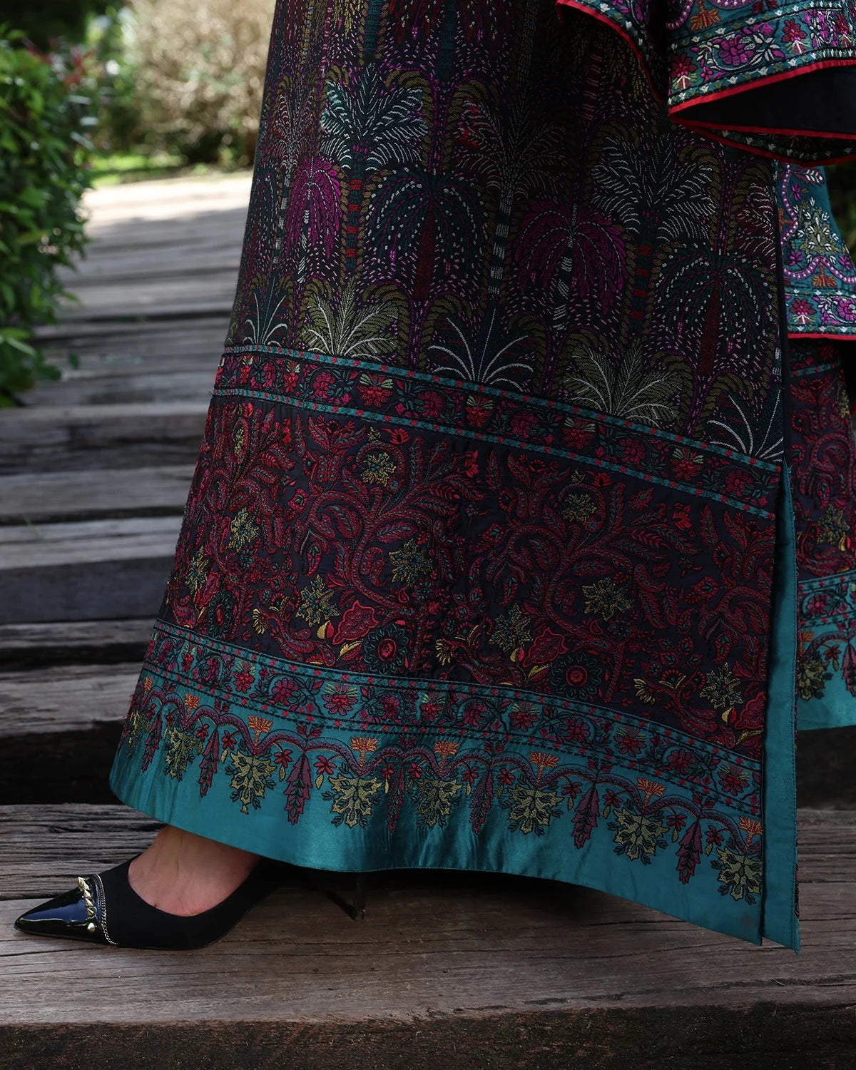 Unstitched Dhanak Embroidery Dress Design for Women Winter Clothing