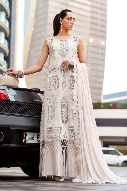 Ivory Luxe Embroidered Lawn – Elegant Festive Edit