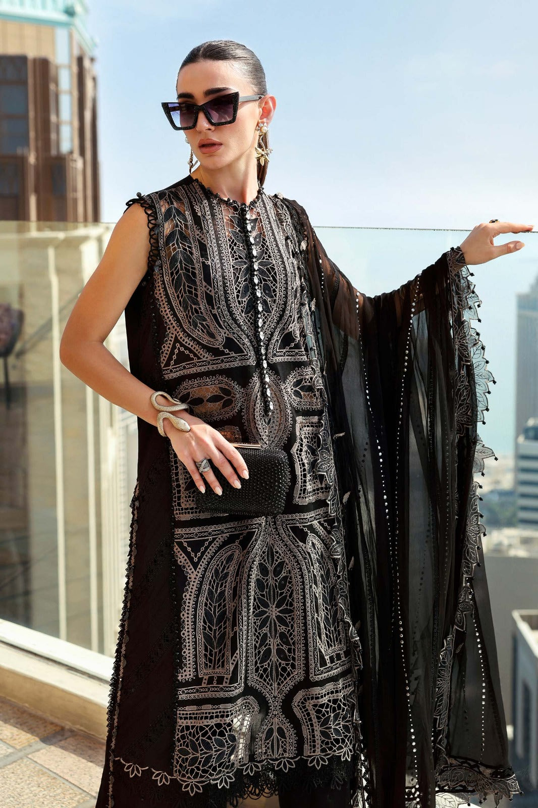 Ivory Luxe Embroidered Lawn – Elegant Festive Edit