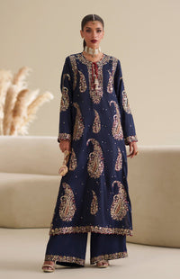 Midnight Blue Silk Kaftan