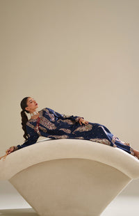 Midnight Blue Silk Kaftan