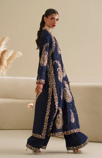 Midnight Blue Silk Kaftan