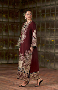 Kaftan MAROON SILK TP-3026A