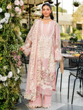3-Piece Embroidered Lawn Dress in Color of Peach Khadi Net Dupatta